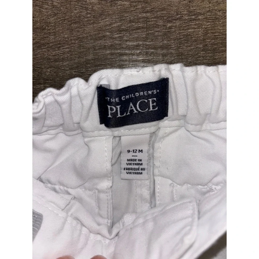 The Childrens Place White Chino Shorts Boys 9-12 Months Elastic Waist‎ Twill